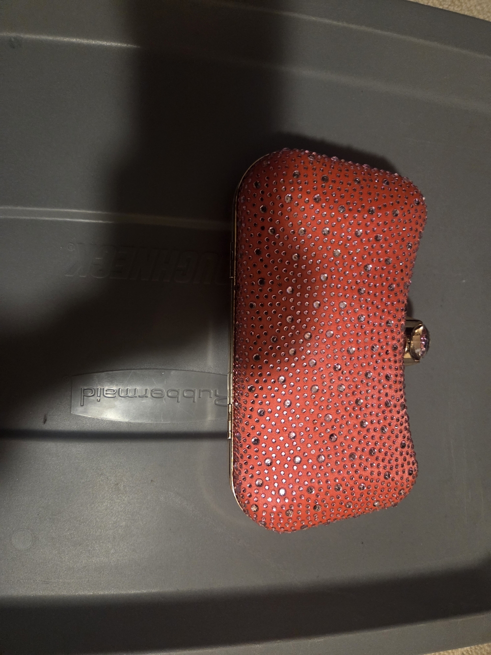 Pink Crystal-Studded Evening Clutch